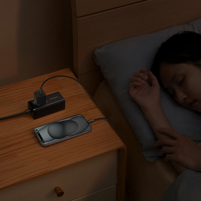 Мережевий зарядний пристрій з кабелем Baseus GaN5 Fast Charger(mini) 1C 20W EU Cluster Black(With: Fast Charging Data Cable Type-C)