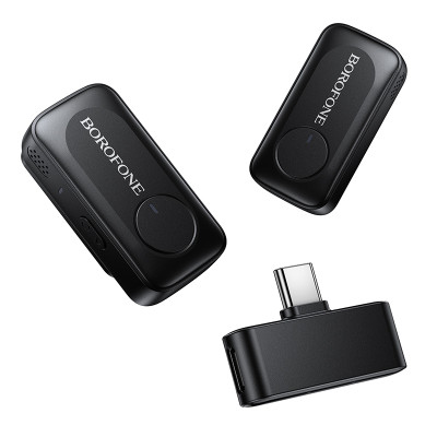 Бездротова мікрофонна система BOROFONE BFK17 Lemai wireless microphone Type-C Black Бездротова мікрофонна система BOROFONE BFK17 Lemai wireless microphone Type-C Black