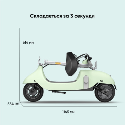 Електросамокат з сидінням OKAI Ceetle PRO EA10C Mint Green 10', 350(900)W, 25Km/h, 10.4Ah, 55Km, 20%,NFC, App, 29kg Електросамокат з сидінням OKAI Ceetle PRO EA10C Mint Green 10', 350(900)W, 25Km/h, 10.4Ah, 55Km, 20%,NFC, App, 29kg