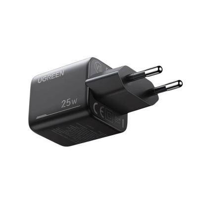 Мережевий зарядний пристрій UGREEN X517 25W USB-C GaN Fast Charger Set EU+1M CC Cable black Мережевий зарядний пристрій UGREEN X517 25W USB-C GaN Fast Charger Set EU+1M CC Cable black