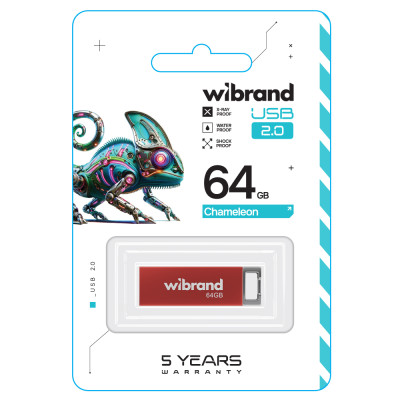 Флеш-накопичувач Wibrand USB 2.0 Chameleon 64Gb Red