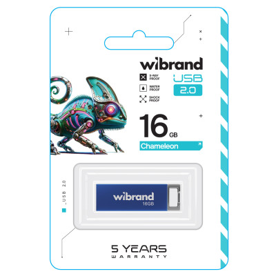 Флеш-накопичувач Wibrand USB 2.0 Chameleon 16Gb Blue Флеш-накопичувач Wibrand USB 2.0 Chameleon 16Gb Blue