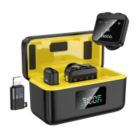 Бездротова мікрофонна система HOCO L17 Dual-mic magnetic lavalier wireless digital microphone (iP/Type-C) Black