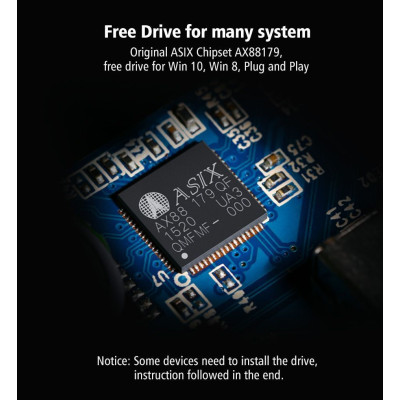 Адаптер UGREEN USB 3.0 Gigabit Ethernet Adapter (Black) Адаптер UGREEN USB 3.0 Gigabit Ethernet Adapter (Black)