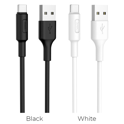 Кабель HOCO X25 USB to Type-C 2A, 1m, PVC, PVC connectors, White Кабель HOCO X25 USB to Type-C 2A, 1m, PVC, PVC connectors, White