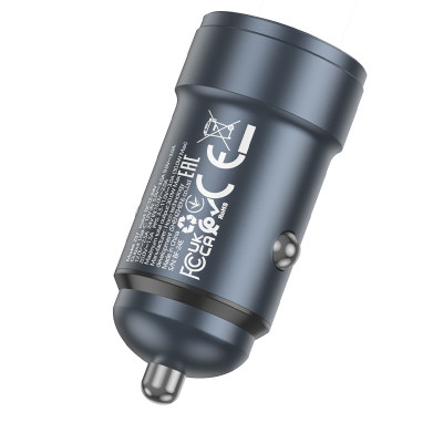 Автомобільний зарядний пристрій HOCO Z57 Glorious single-port PD30W car charger Metal Gray Автомобільний зарядний пристрій HOCO Z57 Glorious single-port PD30W car charger Metal Gray