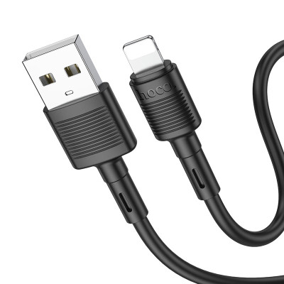 Кабель HOCO X83 USB to iP 2.4A, 1m, PVC, PVC connectors, Black