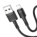 Кабель HOCO X83 USB to iP 2.4A, 1m, PVC, PVC connectors, Black