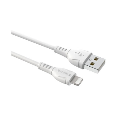 Кабель BOROFONE BX51 USB to iP 2.4A,1m, PVC, PVC connectors, White Кабель BOROFONE BX51 USB to iP 2.4A,1m, PVC, PVC connectors, White