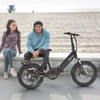 Електровелосипед OKAI EBF10 Black 20*3', 350W, 10,4Ah, 64km, 25km\h, NFC, App, 28kg