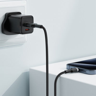 Кабель ACEFAST C22-04, USB to Type-C, 3A, 1.2m, Nylon Braid, Aluminum Alloy + TPE connectors, Black Кабель ACEFAST C22-04, USB to Type-C, 3A, 1.2m, Nylon Braid, Aluminum Alloy + TPE connectors, Black