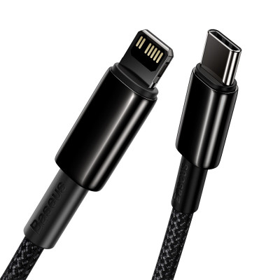 Кабель Baseus Tungsten Gold Fast Charging Data Cable Type-C to iP PD 20W 2m Black