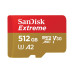 Карта пам'яті microSDXC (UHS-1 U3) SanDisk Extreme A2 512Gb class 10 V30 (R190MB/s,W130MB/s) (adapter SD)