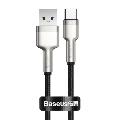 Кабель Baseus Cafule Series Metal Data Cable USB to Type-C 66W 0.25m Black Кабель Baseus Cafule Series Metal Data Cable USB to Type-C 66W 0.25m Black