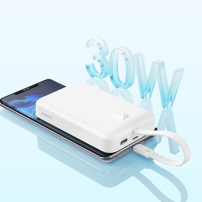 Зовнішній акумулятор Baseus Magnetic Mini Wireless Fast Charge Power Bank Type-C Edition 10000mAh 30W Stellar White Зовнішній акумулятор Baseus Magnetic Mini Wireless Fast Charge Power Bank Type-C Edition 10000mAh 30W Stellar White