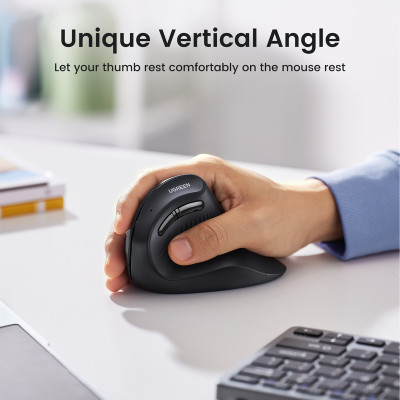 Маніпулятор миша бездротова UGREEN MU008 Multi-mode Vertical Mouse White