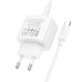 Мережевий зарядний пристрій з кабелем HOCO CS53A Surplus single port PD25W charger set(C to C) White