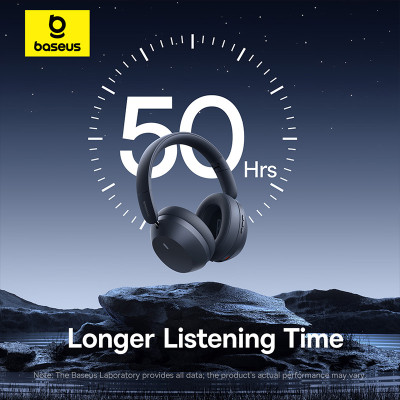 Бездротові накладні навушники Baseus Bass 35 Max Wireless Headphones Twilight Grey