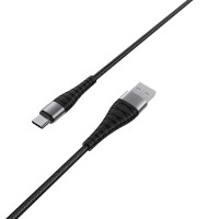 Кабель BOROFONE BX32 USB to Type-C 2.4A, 1m, nylon, aluminum+TPE connectors, Black Кабель BOROFONE BX32 USB to Type-C 2.4A, 1m, nylon, aluminum+TPE connectors, Black