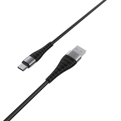 Кабель BOROFONE BX32 USB to Type-C 2.4A, 1m, nylon, aluminum+TPE connectors, Black Кабель BOROFONE BX32 USB to Type-C 2.4A, 1m, nylon, aluminum+TPE connectors, Black