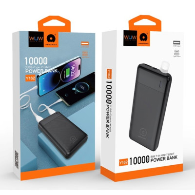 Зовнішній акумулятор WUW Y162  10000mAh + Led ліхтарик  Black