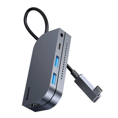 USB-хаб Baseus Bend Angle No.7 Multifunctional Type-C HUB Converter（Upgrade) Space Gray