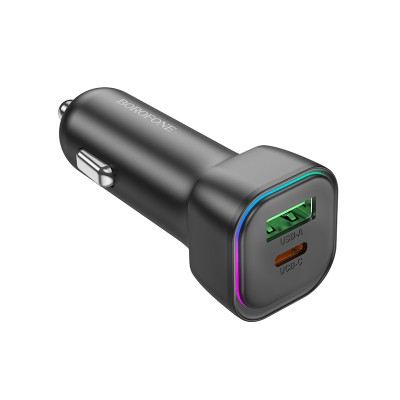 Автомобільний зарядний пристрій BOROFONE BZ28A Trophie PD30W+QC3.0 car charger Black Автомобільний зарядний пристрій BOROFONE BZ28A Trophie PD30W+QC3.0 car charger Black