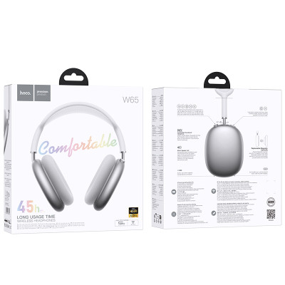 Бездротові накладні навушники HOCO W65 Happy BT headphones Silver Бездротові накладні навушники HOCO W65 Happy BT headphones Silver