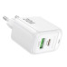 Мережевий зарядний пристрій BOROFONE BAS45A Potential PD30W+QC3.0 charger(EU) White