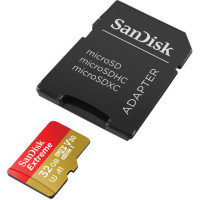 Карта пам'яті microSDHC (UHS-1 U3) SanDisk Extreme Action A1 32Gb Class 10 V30 (R100Mb/s, W60Mb/s) (adapter SD) Карта пам'яті microSDHC (UHS-1 U3) SanDisk Extreme Action A1 32Gb Class 10 V30 (R100Mb/s, W60Mb/s) (adapter SD)