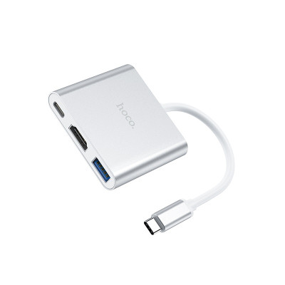 USB-хаб HOCO HB14 Easy use Type-C adapter(Type-C to USB3.0+HDMI+PD) Silver USB-хаб HOCO HB14 Easy use Type-C adapter(Type-C to USB3.0+HDMI+PD) Silver