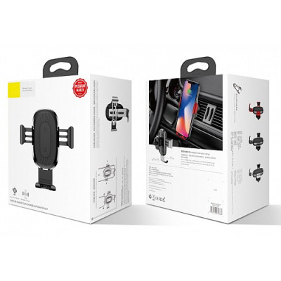 Автотримач для телефона з БЗП Baseus Wireless Charger Holder Black