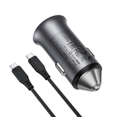 Автомобільний зарядний пристрій ACEFAST B16 95W (USB-A+USB-C) dual port metal car charger set (P5) Metal Gray