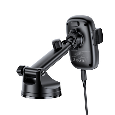 Автотримач для телефона з БЗП ACEFAST D49 press type wireless charging car holder for dashboard Black