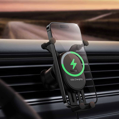 Автотримач для телефона з БЗП Baseus Stable Gravitational Wireless Charging Car Mount Pro 15W (Air Outlet Version) Black Автотримач для телефона з БЗП Baseus Stable Gravitational Wireless Charging Car Mount Pro 15W (Air Outlet Version) Black