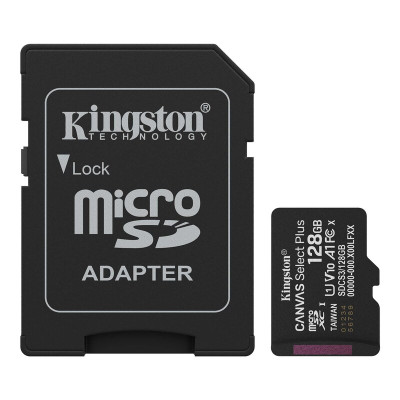 Карта пам'яті microSDXC (UHS-1) Kingston Canvas Select Plus Gen3 128Gb class 10 А1 (R-150MB/s) (adapter SD)
