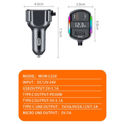 АЗП з FM-модулятором WUW-C220 Black
