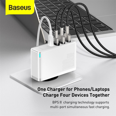 Мережевий зарядний пристрій Baseus GaN2 Pro Quick Charger 2C+2U 100W EU White