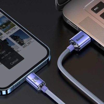 Кабель Baseus Crystal Shine Series Fast Charging Data Cable USB to iP 2.4A 1.2m Purple Кабель Baseus Crystal Shine Series Fast Charging Data Cable USB to iP 2.4A 1.2m Purple