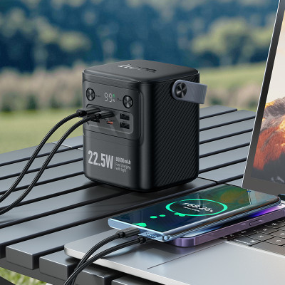 Внешний аккумулятор HOCO J152 Tough 22.5W+PD20W+light power bank (80000mAh) Black