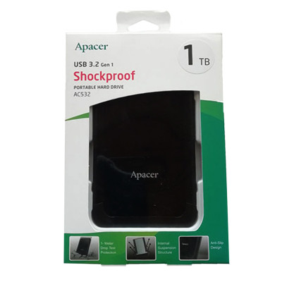 Зовнішній жорсткий диск PHD External 2.5'' Apacer USB 3.2 Gen. 1 AC532 1TB Black