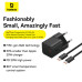 Мережевий зарядний пристрій з кабелем Baseus GaN5 Fast Charger(mini) 1C 20W EU Cluster Black(With: Fast Charging Data Cable Type-C)