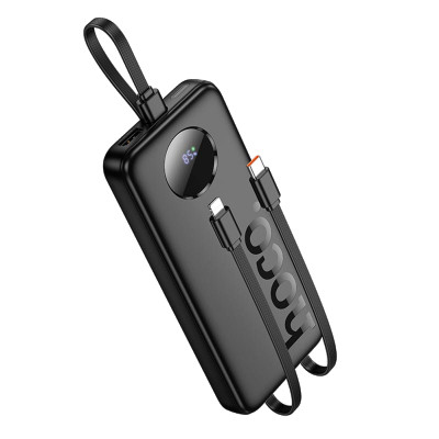 Зовнішній акумулятор HOCO J132 Sabio fully compatible power bank with 3 cables (10000mAh) Black