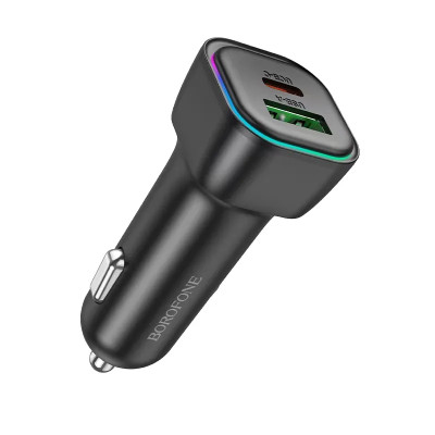 Автомобільний зарядний пристрій BOROFONE BZ28A Trophie PD30W+QC3.0 car charger Black Автомобільний зарядний пристрій BOROFONE BZ28A Trophie PD30W+QC3.0 car charger Black