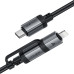 Кабель ACEFAST C20-01 USB-C to USB-C / Lightning aluminum alloy connectors charging data cable Black