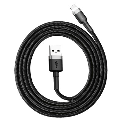 Кабель Baseus Cafule Cable USB For Lightning 2.4A 1m Gray+Black Кабель Baseus Cafule Cable USB For Lightning 2.4A 1m Gray+Black