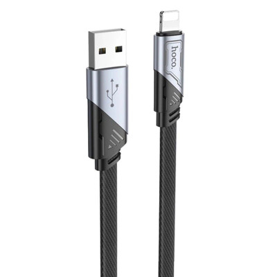 Кабель HOCO U119 USB to iP 2.4A, 1.2m, nylon, aluminum connectors, Black Кабель HOCO U119 USB to iP 2.4A, 1.2m, nylon, aluminum connectors, Black
