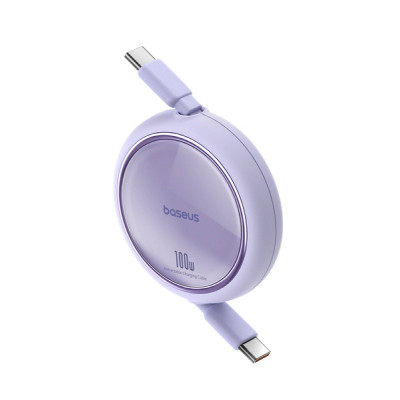 Кабель Baseus Free2Draw Mini Retractable Charging Cable Type-C to Type-C 100W 1m Nebula Purple Кабель Baseus Free2Draw Mini Retractable Charging Cable Type-C to Type-C 100W 1m Nebula Purple