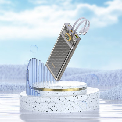 Внешний аккумулятор HOCO J104 Discovery edition 22.5W fully compatible power bank with cable(10000mAh) Gray