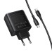 Мережевий зарядний пристрій HOCO C160A Upgrade PD65W(2C1A) charger set(C to C) Black